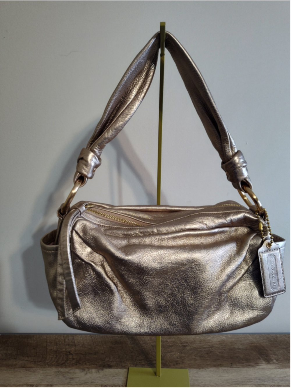 Women's Coach Metallic Gold Shoulder Bag